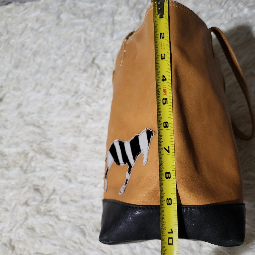 GILLI ViadellaSpigas Leather Tote Bag with Animal Print - Made in Italy - Picture 15 of 16